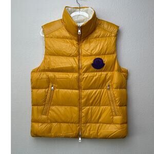 Moncler 1952 Park Down Puffer Vest Yellow Men Size 3 Zip Front